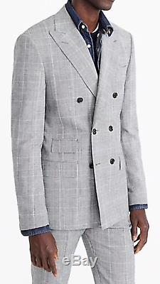 J. CREW 42R Ludlow Slim-fit one-and 1/2 breasted suit jacket Italian glen plaid