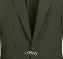 J. CREW Ludlow 40L seersucker blazer olive green suit jacket cotton slim-fit 40 L