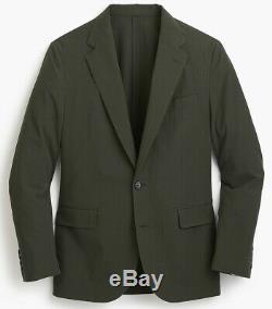 J. CREW Ludlow 42L seersucker blazer olive green suit jacket cotton slim-fit 42 L