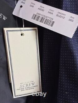 J. CREW Ludlow Slim-Fit Stitched-Dot Cotton-Blend Suit. 38 chest & 30 waist x 32L