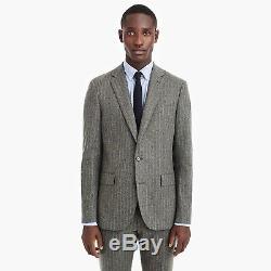 J CREW Ludlow Slim-fit Chalk-Stripe Italian wool blend Suit 42R 32x32 or 36x32