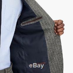J CREW Ludlow Slim-fit Chalk-Stripe Italian wool blend Suit 42R 32x32 or 36x32