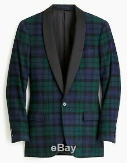 J. CREW Ludlow Tartan tuxedo shawl collar plaid slim fit 38S blazer suit jacket