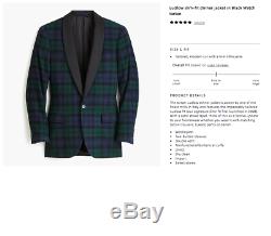 J. CREW Ludlow Tartan tuxedo shawl collar plaid slim fit 40S blazer suit jacket