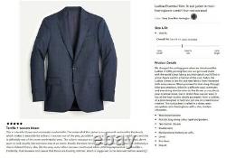 J. CREW Ludlow blazer wool navy blue herringbone suit jacket slim-fit 40S 40 NWT