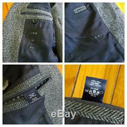 J CREW Mens Ludlow Slim Fit Herringbone Wool Tweed Blazer Sport Coat + Vest 36S