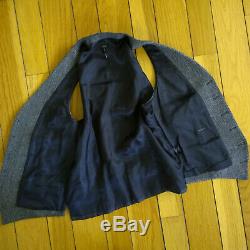 J CREW Mens Ludlow Slim Fit Herringbone Wool Tweed Blazer Sport Coat + Vest 36S