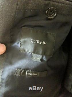 J Crew Ludlow Slim Fit Gray Suit 40 R super 120 charcoal italian wool 40r 34 33