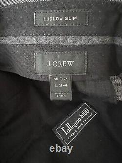 J Crew Ludlow Slim Fit Suit in Grey, Size 40R Jacket, 32 Waist, 32 Length NEW