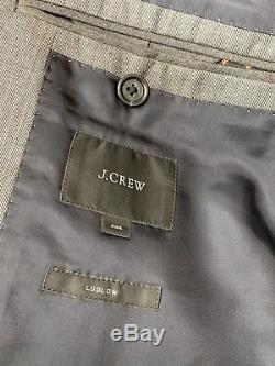 J Crew Ludlow Slim Fit Wool Gray Suit 40 R Flat Fronted 34 X 30
