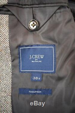 J. Crew Thompson Mens 3-piece suit Tweed 38s Slim Fit 30W 30L Vest Small