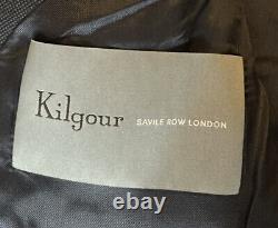 KILGOUR SAVILE ROW LONDON LUXURY DESIGNER SUIT PLAIN BLUE TAILORED FIT 42x36x32