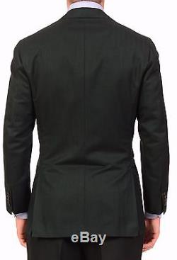 KITON Napoli Green Herringbone Cashmere-Cotton Suit EU 50 NEW 38 40 R10 Slim Fit