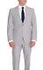 Kenneth Cole New York Slim Fit Light Gray Striped Two Button Cotton Suit