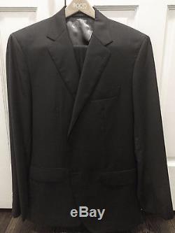 Kent Wang Charcoal Herringbone Custom/MTM Men's Suit 42L Slim Fit like RLBL