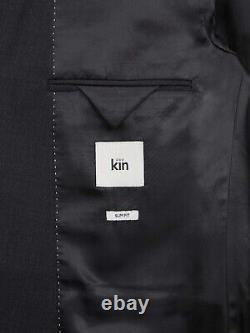 Kin Slim Fit Peak Lapel Velvet Dinner Suit Jacket, Slate, 42R