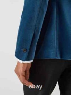 Kin Velvet Jacket Blazer Size 42R Slim Fit Dinner Suit Tuxedo Smart Mid Blue