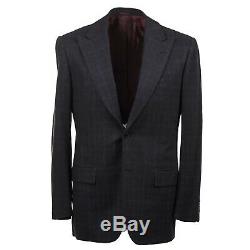 Kiton Slim-Fit Charcoal Check Soft Brushed Wool Suit with Peak Lapels 40R Eu50