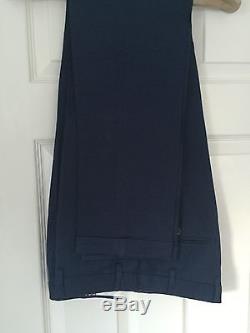 LBM 1911 Lubiam Men's Dandy Ltd Edition Mid Blue Slim Fit Cotton Suit Eu 52 New