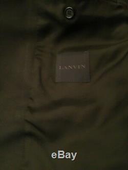 Lanvin Eve Metallic Slim Fit Suit Jacket Mens 42 Platinum Black $2250. New Italy