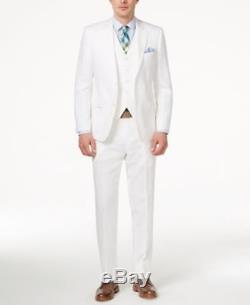 Lauren Ralph Lauren Mens Slim-Fit White Linen 3-Piece Suit White 48R NWOT
