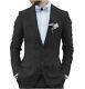 Linen Men Suit Regular Slim Fit Groom Wedding Formal Notch Lapel Summer Wear
