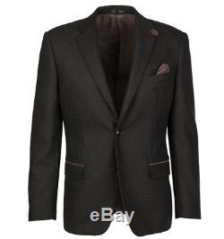 Linus Hamburg Black Slim Fit Havana Wool Business Suit Jacket S Genf Size 28