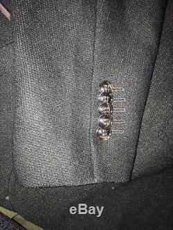 Linus Hamburg Black Slim Fit Havana Wool Business Suit Jacket S Genf Size 28