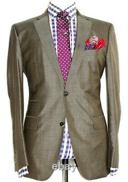 Luxury Gorgeous Mens Hugo Boss Italian Taupe 2 Piece Slim Fit Suit 40r W34 X L32