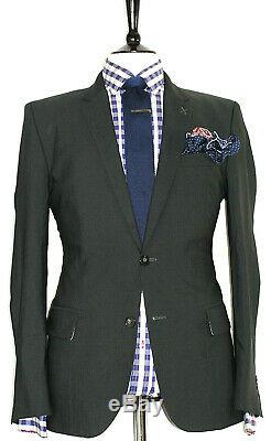Luxury Mens Christian Lacroix Homme Charcoal Grey Slim Fit Suit 42r W36 X L32