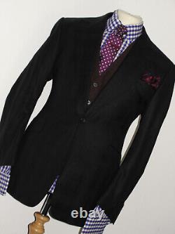 Luxury Mens Clement, & Church Black Box Check Slim Fit Suit 42s W36 X L28
