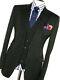 Luxury Mens Dolce & Gabbana D&g Black Pinstripe Slim Fit 3 Piece Suit 40r W34