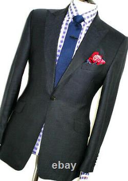 Luxury Mens Duchamp London Navy Textured Slim Fit Suit 40r W34 X L31