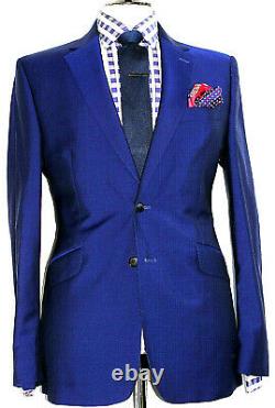 Luxury Mens Duchamp London Royal Purple/ Blue Slim Fit Suit 40r W34 X L32