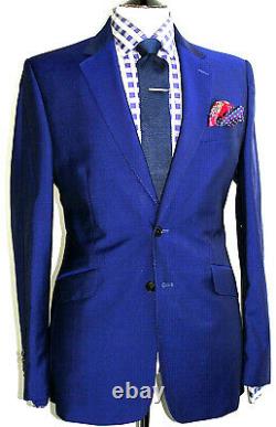 Luxury Mens Duchamp London Royal Purple/ Blue Slim Fit Suit 40r W34 X L32