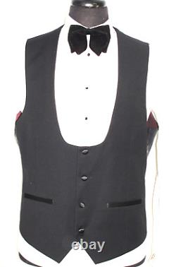 Luxury Mens Gieves & Hawkes Savile Row Black 3 Piece Slim Fit Suit 44r W38