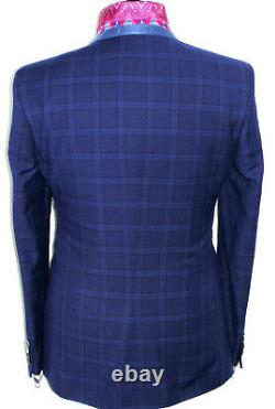 Luxury Mens Gieves & Hawkes Savile Row Navy 3 Piece Slim Fit Suit 44r W38 X L31