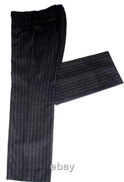 Luxury Mens Gucci Tom Ford Italian Black Pinstripe Tweed Slim Fit Suit 40r W34