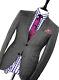 Luxury Mens Hackett London Sharkskin Charcoal Grey Slim Fit Suit 38r W32 X 29l