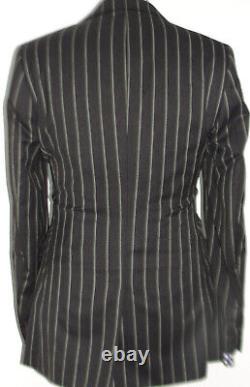 Luxury Mens Holland Esqire Black Chalkstripe Slim Fit Suit 40l W34 X L33