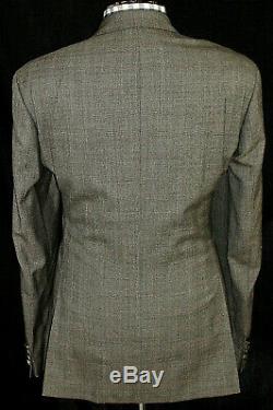 Luxury Mens Hugo Boss Grey Brown Prince Of Wales Check Slim Fit Suit 42r W36 L32