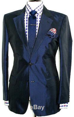 Luxury Mens Hugo Boss Italian Tailor-made Tonik Navy Slim Fit Suit 40r W34 X L32