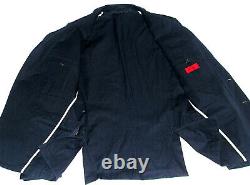 Luxury Mens Hugo Boss Navy Cotton 3 Piece Slim Fit Suit 40r W34 X L32