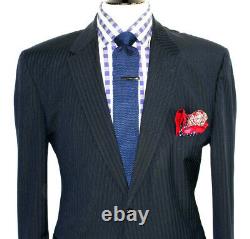 Luxury Mens Paul Smith London Navy Chalkstripe Slim Fit Suit 46r W38 X L33