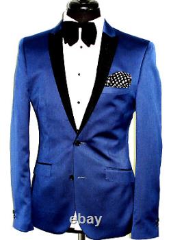 Luxury Mens Paul Smith London Navy Tuxedo Dinner Slim Fit Suit 38r W32