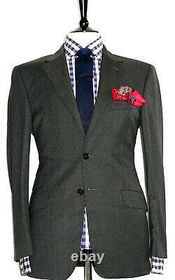 Luxury Mens Paul Smith London Slim Fit Charcoal Pinstripe Suit 40r W34 X L32