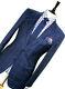 Luxury Mens Suitsupply Italian Blue Box Check Slim Fit Suit 40r W34 X L31