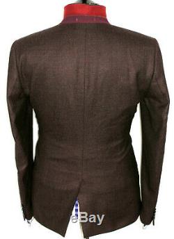 Luxury Mens Ted Baker London Burgundy Check Slim Fit Suit Jacket & Waistcoat 40r