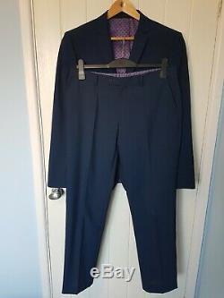 Luxury Mens Ted Baker London Petrol Blue Slim Fit 2 Piece Suit 42r W36 X L32