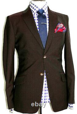 Luxury Mens Vivienne Westwood Burgundy/ Brown London Slim Fit Suit 38r W32 X L32